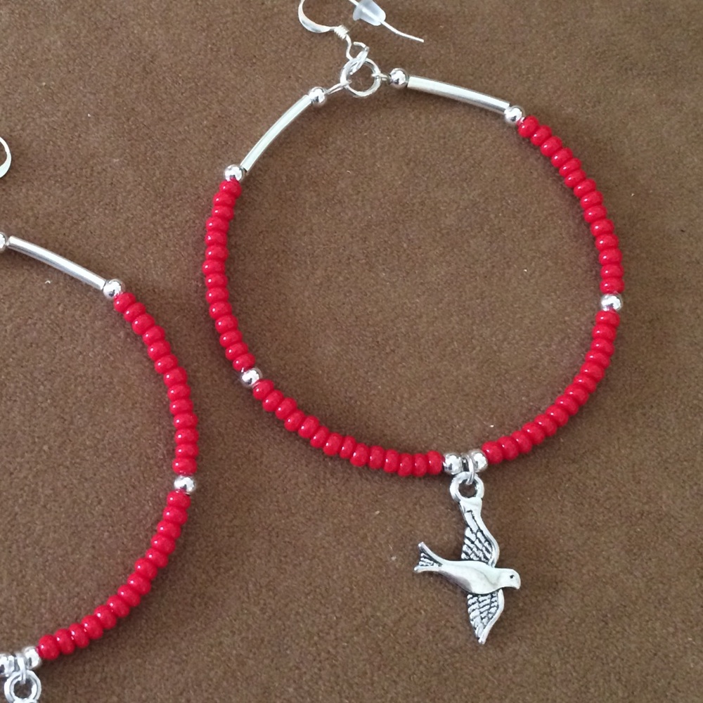 Bird hoop earrings